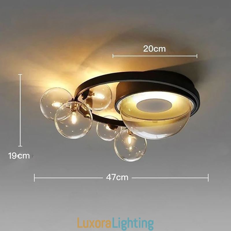 Designer Touch Decorative Flush Mount Modern Minimalist Glass Ceiling Light