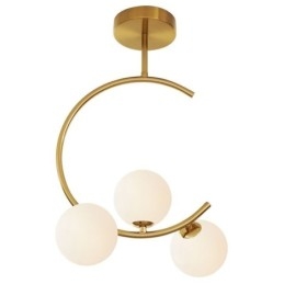 Designer Touch Decorative Modern And Simple Flush Mount Three Head Milky White Glass Ceiling Light G9 5W