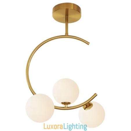 Designer Touch Decorative Modern And Simple Flush Mount Three Head Milky White Glass Ceiling Light G9 5W