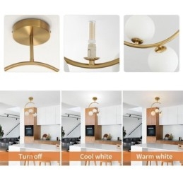 Designer Touch Decorative Modern And Simple Flush Mount Three Head Milky White Glass Ceiling Light G9 5W