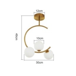 Designer Touch Decorative Modern And Simple Flush Mount Three Head Milky White Glass Ceiling Light G9 5W
