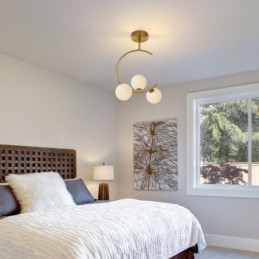 Designer Touch Decorative Modern And Simple Flush Mount Three Head Milky White Glass Ceiling Light G9 5W