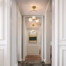 Designer Touch Decorative Modern And Simple Flush Mount Three Head Milky White Glass Ceiling Light G9 5W