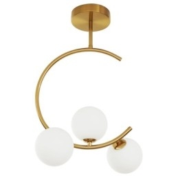 Designer Touch Decorative Modern And Simple Flush Mount Three Head Milky White Glass Ceiling Light G9 5W