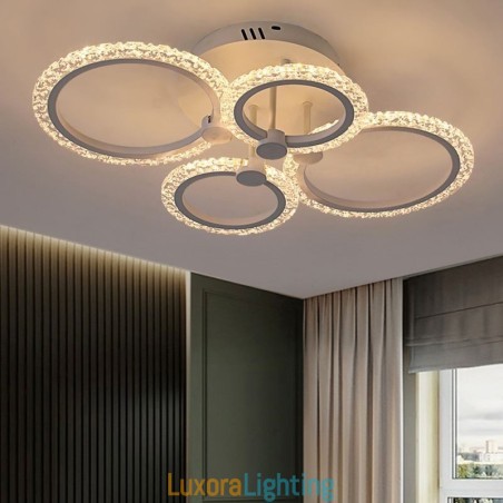 Designer Touch Decorative Flush Mount Modern Minimalist Circle Acrylic Flower Ceiling Light