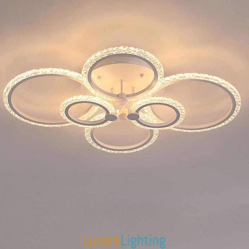 Designer Touch Decorative Flush Mount Modern Minimalist Circle Acrylic Flower Ceiling Light