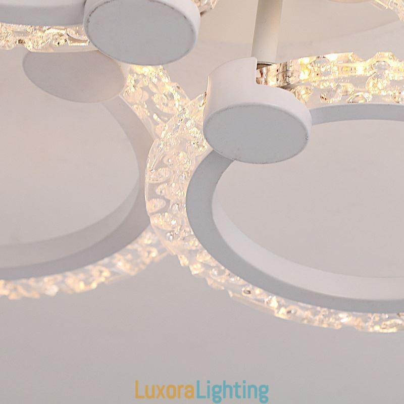 Designer Touch Decorative Flush Mount Modern Minimalist Circle Acrylic Flower Ceiling Light