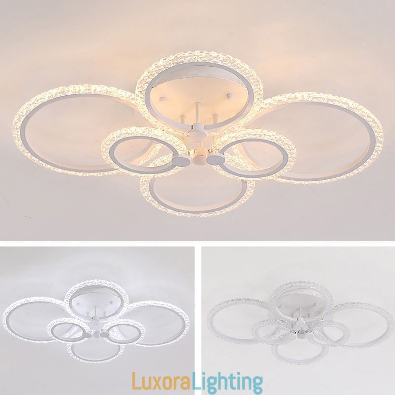 Designer Touch Decorative Flush Mount Modern Minimalist Circle Acrylic Flower Ceiling Light