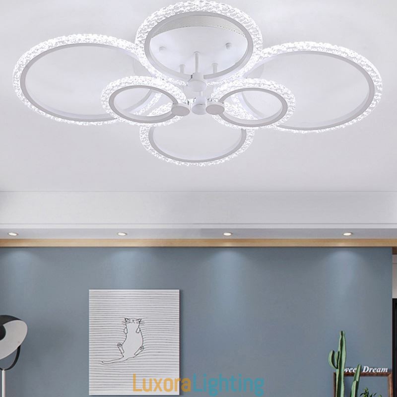 Designer Touch Decorative Flush Mount Modern Minimalist Circle Acrylic Flower Ceiling Light