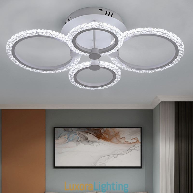 Designer Touch Decorative Flush Mount Modern Minimalist Circle Acrylic Flower Ceiling Light