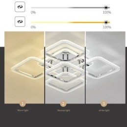 Designer Touch Decorative Flush Mount Chrome Acrylic Square Ceiling Light 5 Lights