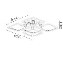 Designer Touch Decorative Flush Mount Chrome Acrylic Square Ceiling Light 5 Lights