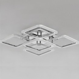 Designer Touch Decorative Flush Mount Chrome Acrylic Square Ceiling Light 5 Lights