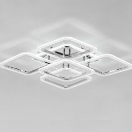 Designer Touch Decorative Flush Mount Chrome Acrylic Square Ceiling Light 5 Lights