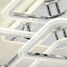 Designer Touch Decorative Flush Mount Acrylic Square Ceiling Light Chrome 8 Lights