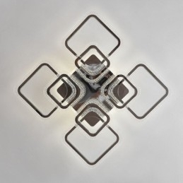 Designer Touch Decorative Flush Mount Acrylic Square Ceiling Light Chrome 8 Lights