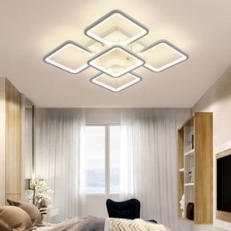 Designer Touch Decorative Flush Mount White Acrylic Square Ceiling Light 5 Lights 8 Lights