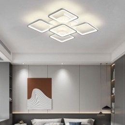 Designer Touch Decorative Flush Mount White Acrylic Square Ceiling Light 5 Lights 8 Lights