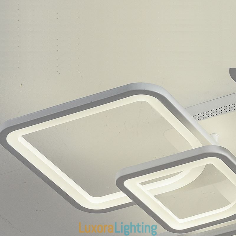 Designer Touch Decorative Flush Mount White Acrylic Square Ceiling Light 5 Lights 8 Lights