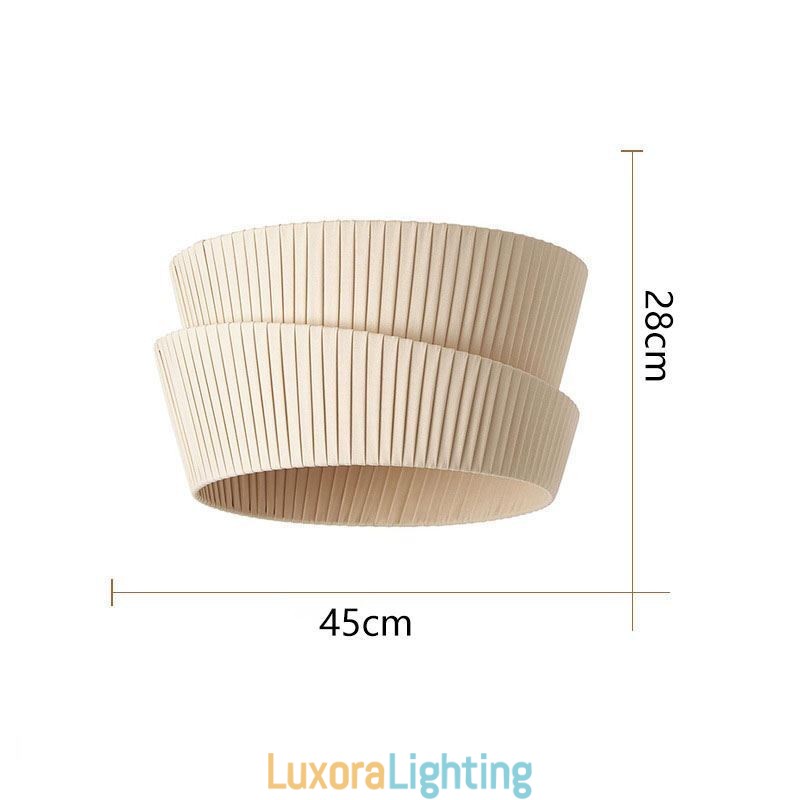 Designer Touch Decorative Wabi Sabi Flush Mount French Cream Style Double Layer Fabric Lampshade Ceiling Lamp