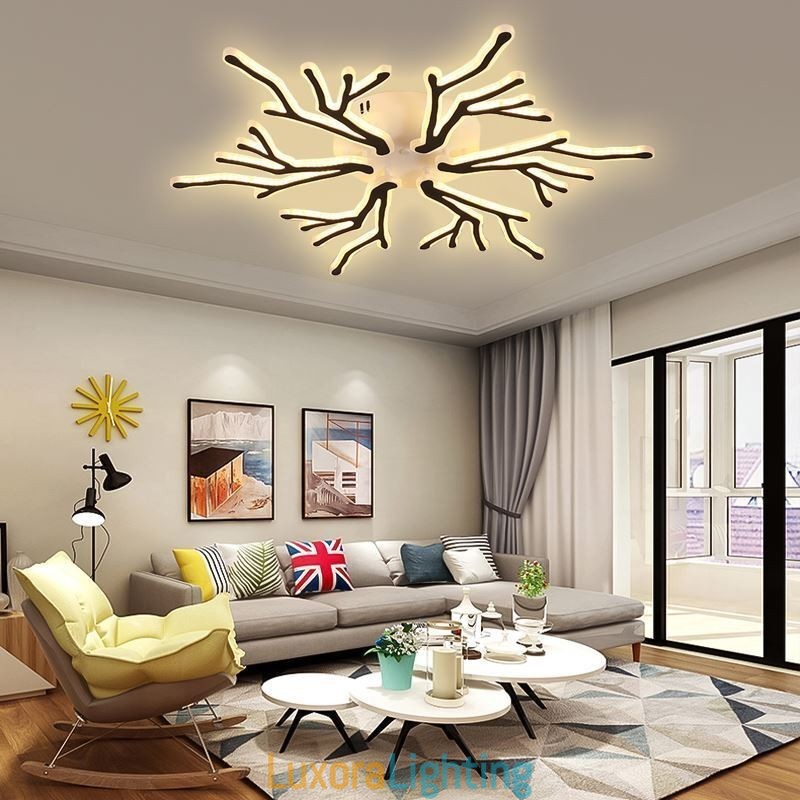 Designer Touch Decorative Flush Mount Acrylic Branch Ceiling Light