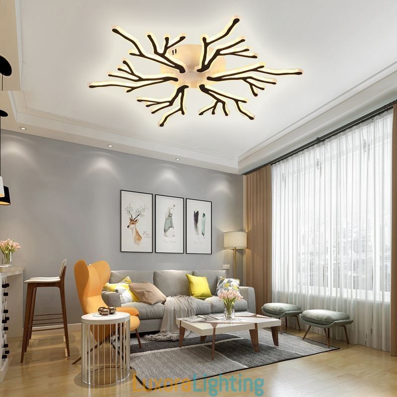 Designer Touch Decorative Flush Mount Acrylic Branch Ceiling Light