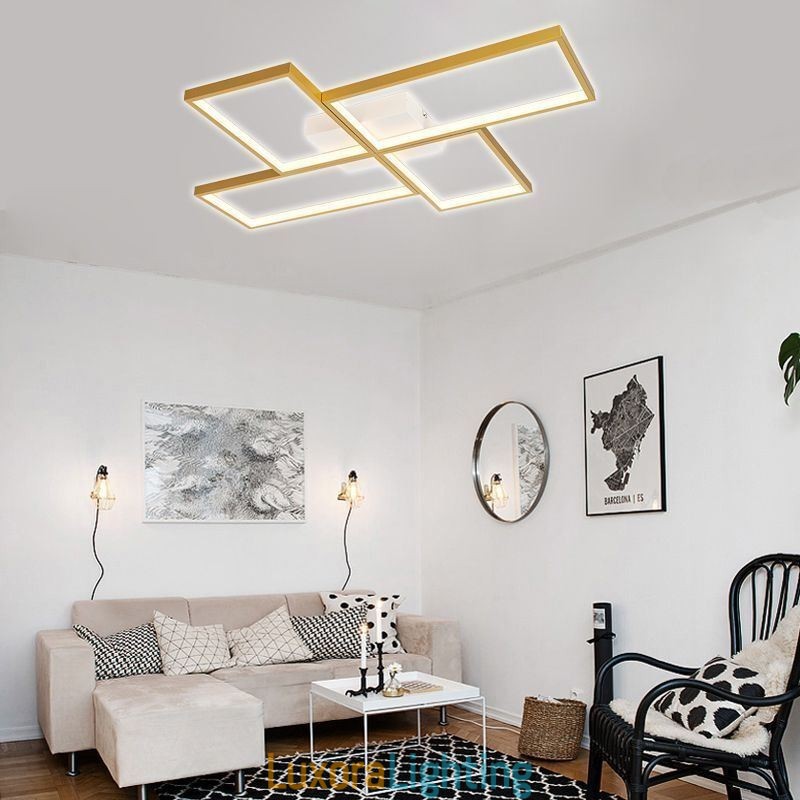 Designer Touch Decorative Flush Mount Mosaic Geometric Square Ceiling Light Fixture