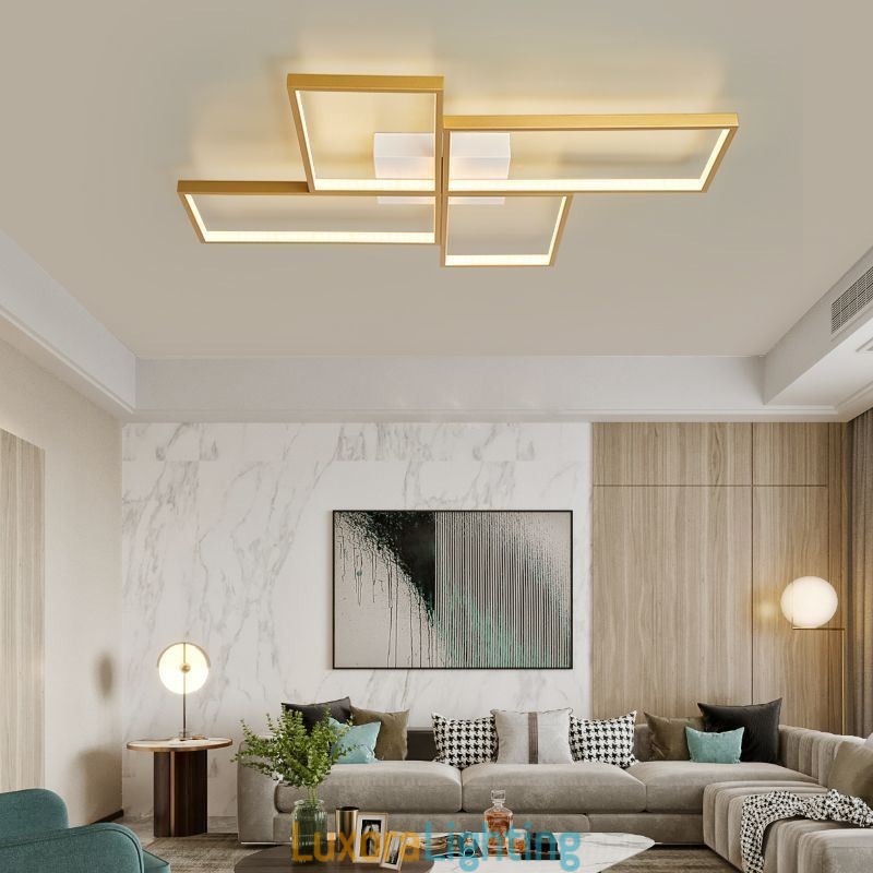 Designer Touch Decorative Flush Mount Mosaic Geometric Square Ceiling Light Fixture