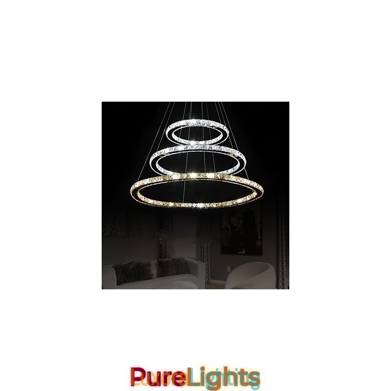 Designer Touch Decorative Pendant Lamps Amber and Clear K9 Crystal Chandelier Lights Lighting with 3 Ring