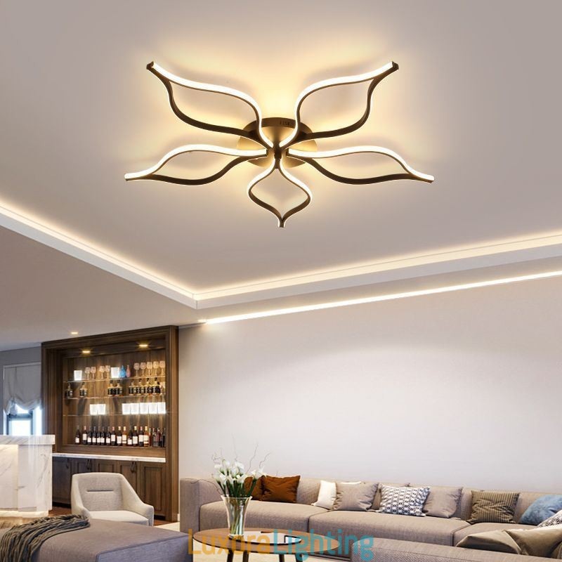 Designer Touch Decorative Flush Mount Minimalist Five Leaf Flower Ceiling Light