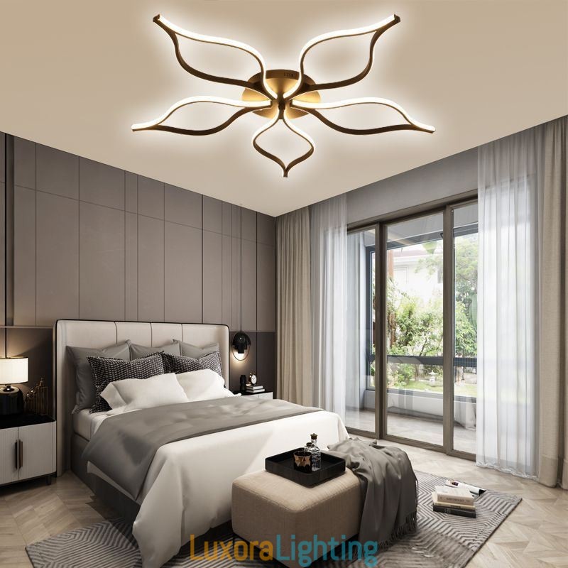 Designer Touch Decorative Flush Mount Minimalist Five Leaf Flower Ceiling Light