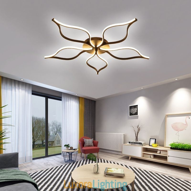 Designer Touch Decorative Flush Mount Minimalist Five Leaf Flower Ceiling Light
