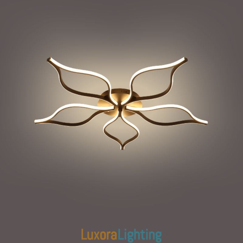 Designer Touch Decorative Flush Mount Minimalist Five Leaf Flower Ceiling Light