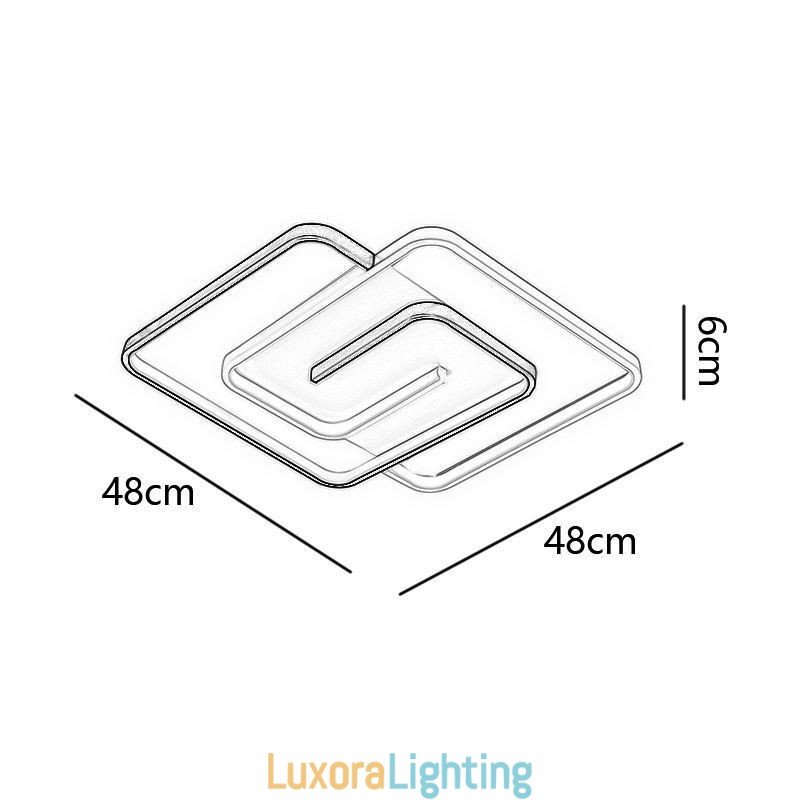 Designer Touch Decorative Flush Mount Acrylic Wrap Square Ceiling Light