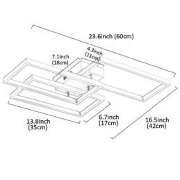 Designer Touch Decorative Flush Mount Acrylic Geometric Rectangular Ceiling Light