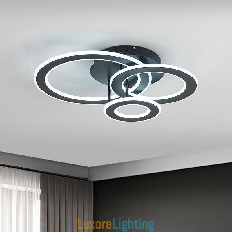 Designer Touch Decorative Flush Mount Triple Acrylic Round Ceiling Light
