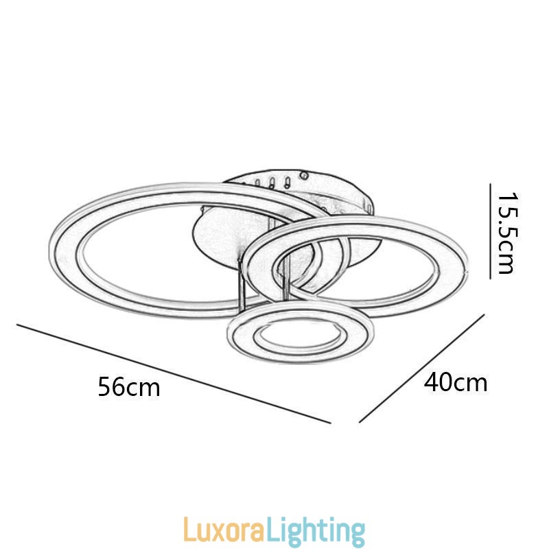 Designer Touch Decorative Flush Mount Triple Acrylic Round Ceiling Light