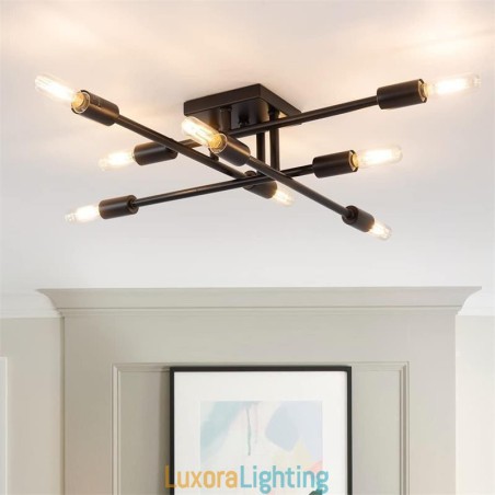 Designer Touch Decorative Country Retro Flush Mount American Industrial Style Ceiling Light