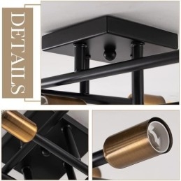 Designer Touch Decorative Country Retro Flush Mount American Industrial Style Ceiling Light