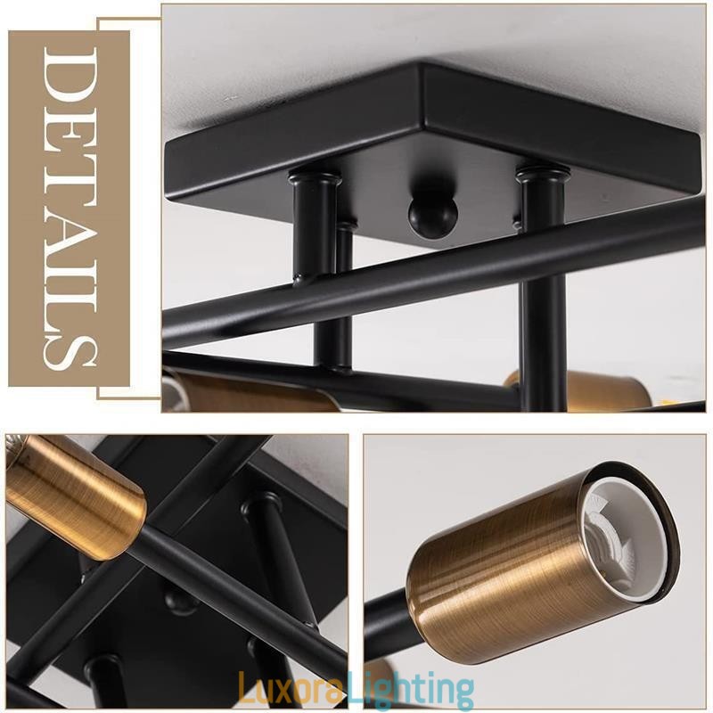 Designer Touch Decorative Country Retro Flush Mount American Industrial Style Ceiling Light