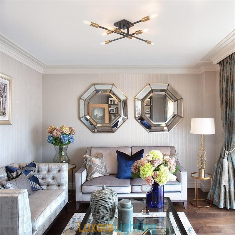 Designer Touch Decorative Country Retro Flush Mount American Industrial Style Ceiling Light