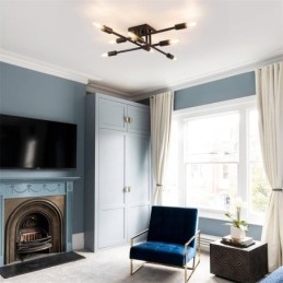 Designer Touch Decorative Country Retro Flush Mount American Industrial Style Ceiling Light