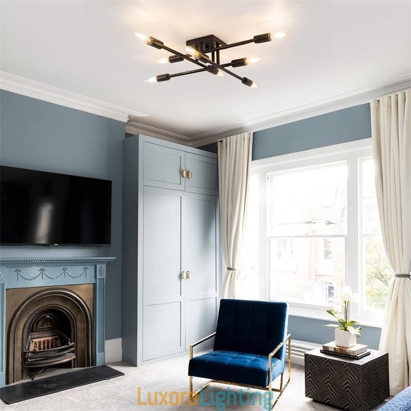 Designer Touch Decorative Country Retro Flush Mount American Industrial Style Ceiling Light