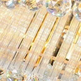 Designer Touch Decorative Crystal Flush Mount Round Crystal Ceiling Lamp with Remote Control 80CM