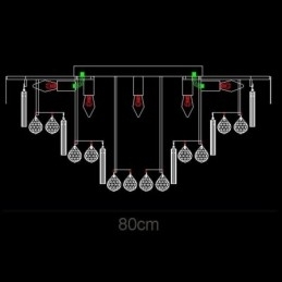 Designer Touch Decorative Crystal Flush Mount Round Crystal Ceiling Lamp with Remote Control 80CM