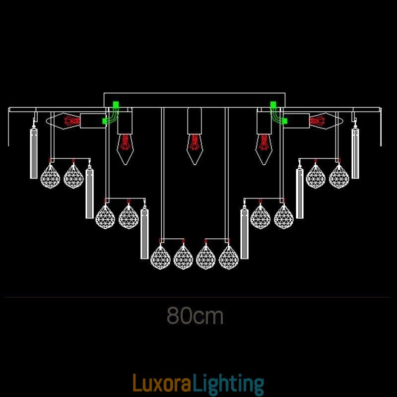 Designer Touch Decorative Crystal Flush Mount Round Crystal Ceiling Lamp with Remote Control 80CM