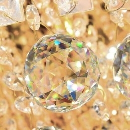 Designer Touch Decorative Crystal Flush Mount Round Crystal Ceiling Lamp with Remote Control 80CM