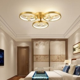 Designer Touch Decorative Flush Mount Copper Art Branch Plum Blossom Ceiling Light