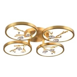 Designer Touch Decorative Flush Mount Copper Art Branch Plum Blossom Ceiling Light