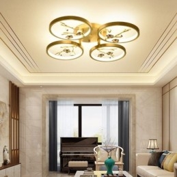 Designer Touch Decorative Flush Mount Copper Art Branch Plum Blossom Ceiling Light